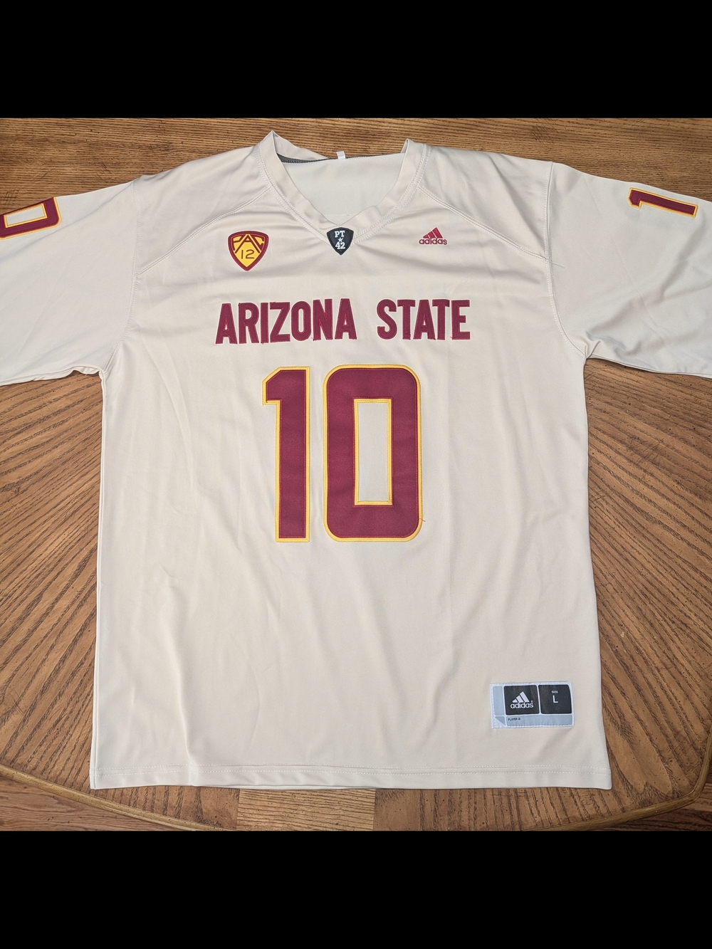 Adidas Arizona State Sam Leavitt Men’s Cream Football Jersey #10